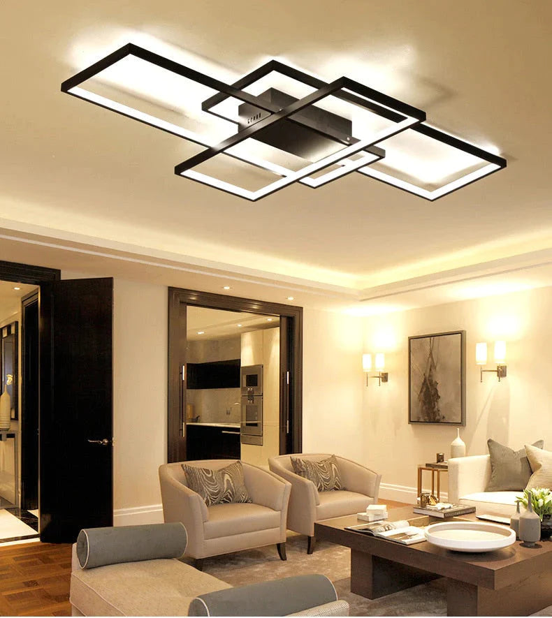 Rechteckige moderne LED-Deckenleuchten aus Aluminium für Wohnzimmerschlafzimmer