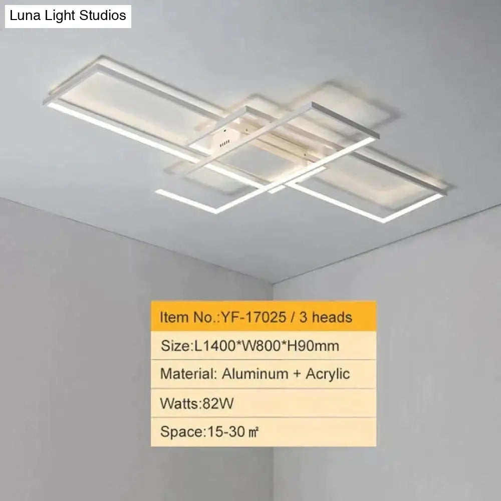 Rectangle Aluminum Modern Led Ceiling Lights For Living Room Bedroom
