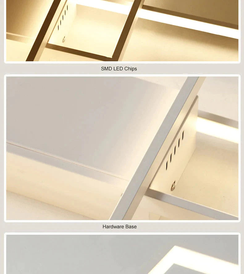 Rechteckige moderne LED-Deckenleuchten aus Aluminium für Wohnzimmerschlafzimmer