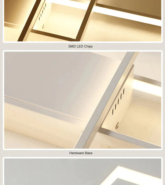 Rechteckige moderne LED-Deckenleuchten aus Aluminium für Wohnzimmerschlafzimmer