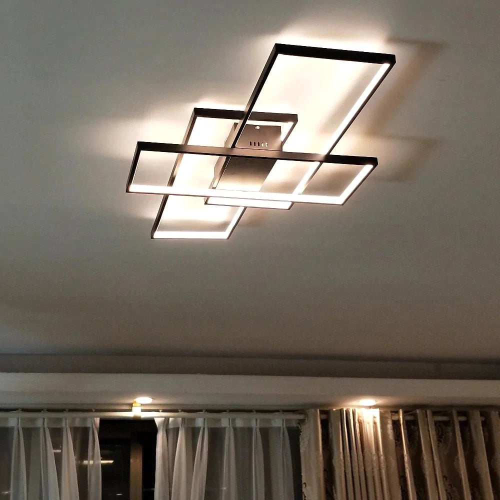 Rechteckige moderne LED-Deckenleuchten aus Aluminium für Wohnzimmerschlafzimmer