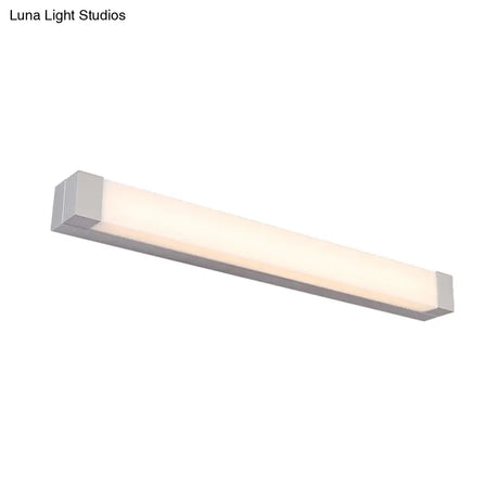 Rectangle Bathroom Wall Mount Light Aluminum Led Nordic Vanity Lamp With Acrylic Shade In White