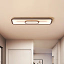 Rectangle Flush Mount Led Corridor Ceiling Light In Coffee White/Warm - 23.5’/31.5’ Wide