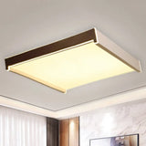 Rectangular Acrylic Led Flush Light - Modern 19.5’/27’/29.5’ Wide White Ceiling Fixture With