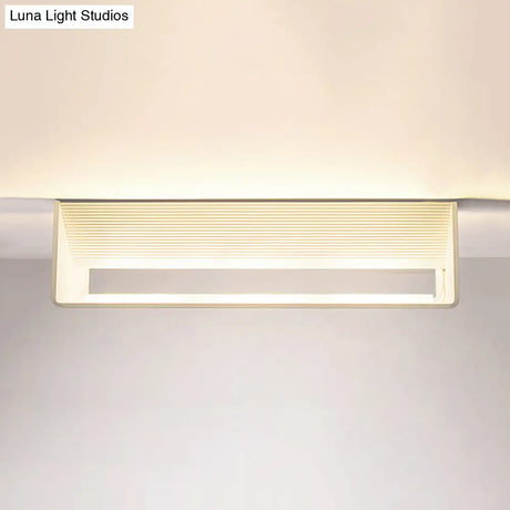 Rectangular Metal Wall Mounted Lamp - Modernist 8/12 Wide Led Up & Down Lighting In Gold/Black/White