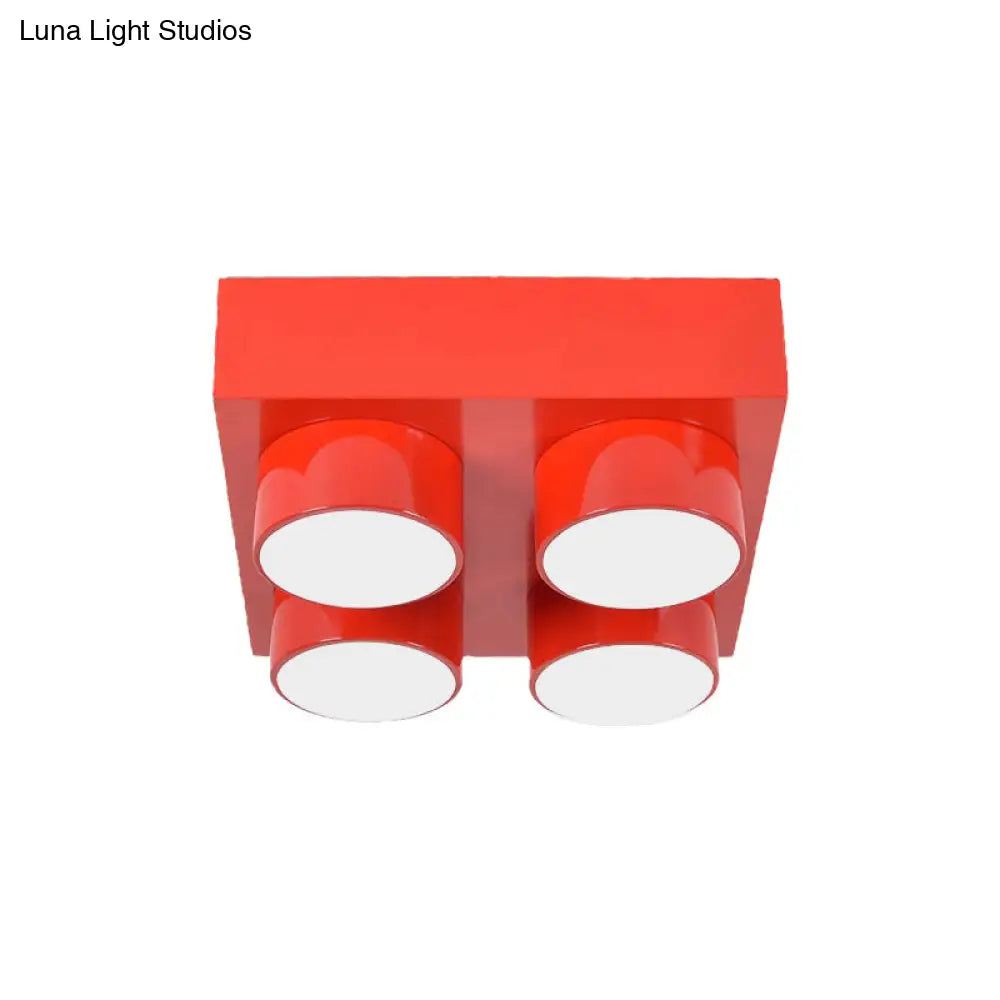 Rectangular Multi-Head Metal Ceiling Lamp For Modern Kitchen Flush Mount
