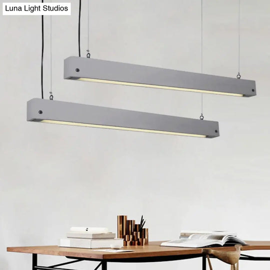 Cement Ceiling Pendant Light Fixture In Grey - Nordic Office Lighting