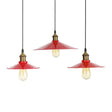 Red Iron Saucer Shade Pendant Light Kit - Loft Style Hanging Ceiling For Living Room