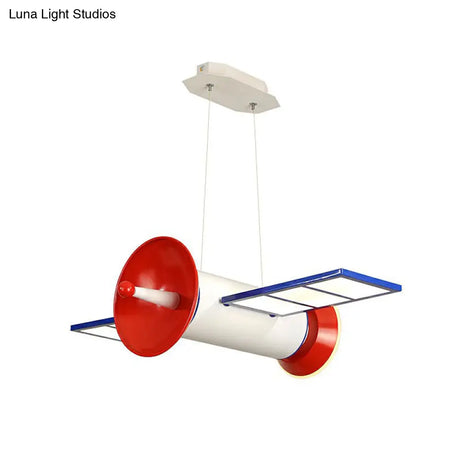 Red Led Satellite Ceiling Light For Childrens Bedroom - Space-Themed Acrylic Chandelier