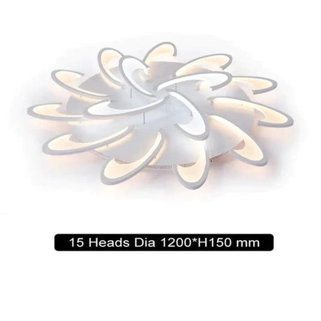 Remote Control Led Ceiling Lights With Ultra-Thin Acrylic Flush Mount Lamp 15 Heads / Cool White