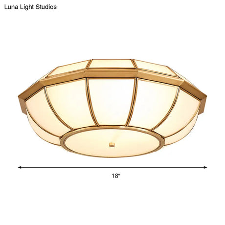 Retro 4 Bulb Brass Flush Mount Basket Ceiling Light - Living Room Lamp