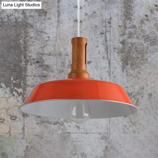 Retro Stylish Barn Hanging Light - 10/14 1 Bulb Metal Ceiling Fixture Black/White Kitchen Lighting
