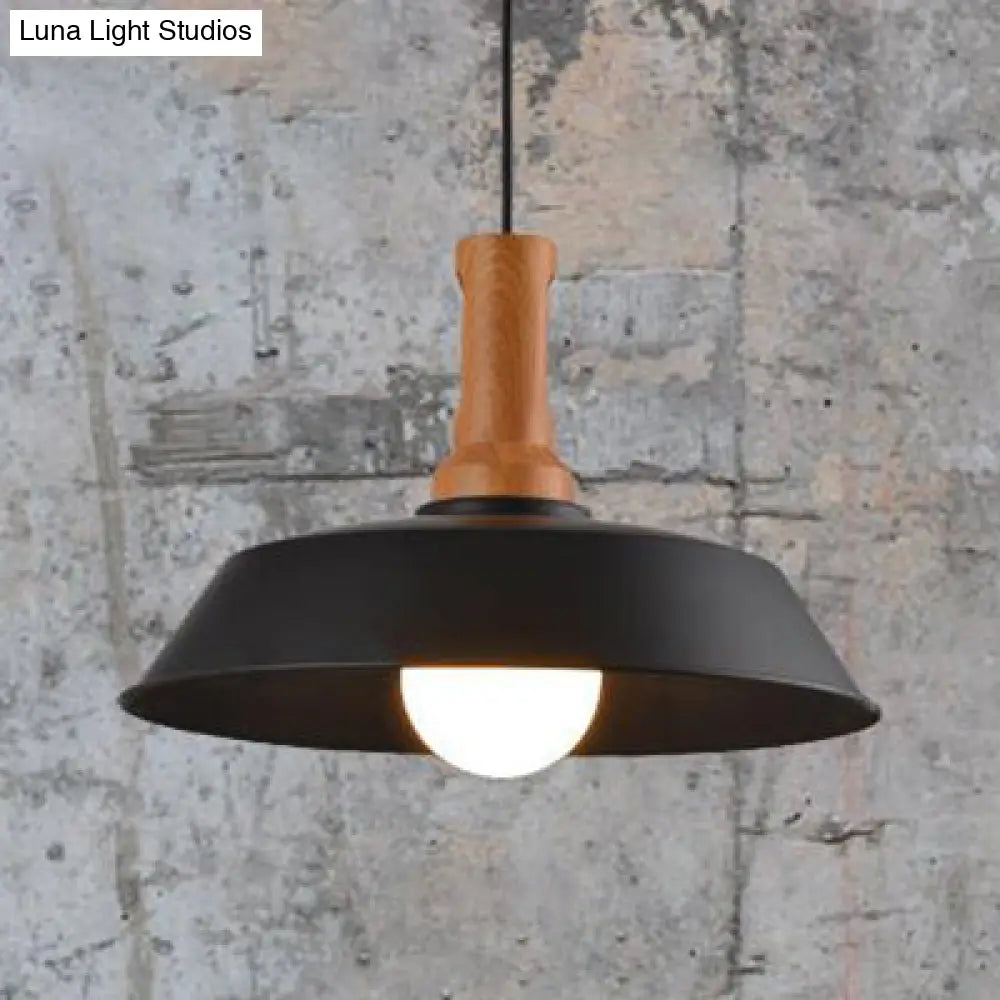 Retro Barn Hanging Light - Stylish 10’ Or 14’ Metal Ceiling Fixture For Kitchen In Black White /
