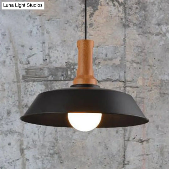 Retro Barn Hanging Light - Stylish 10’ Or 14’ Metal Ceiling Fixture For Kitchen In Black White /