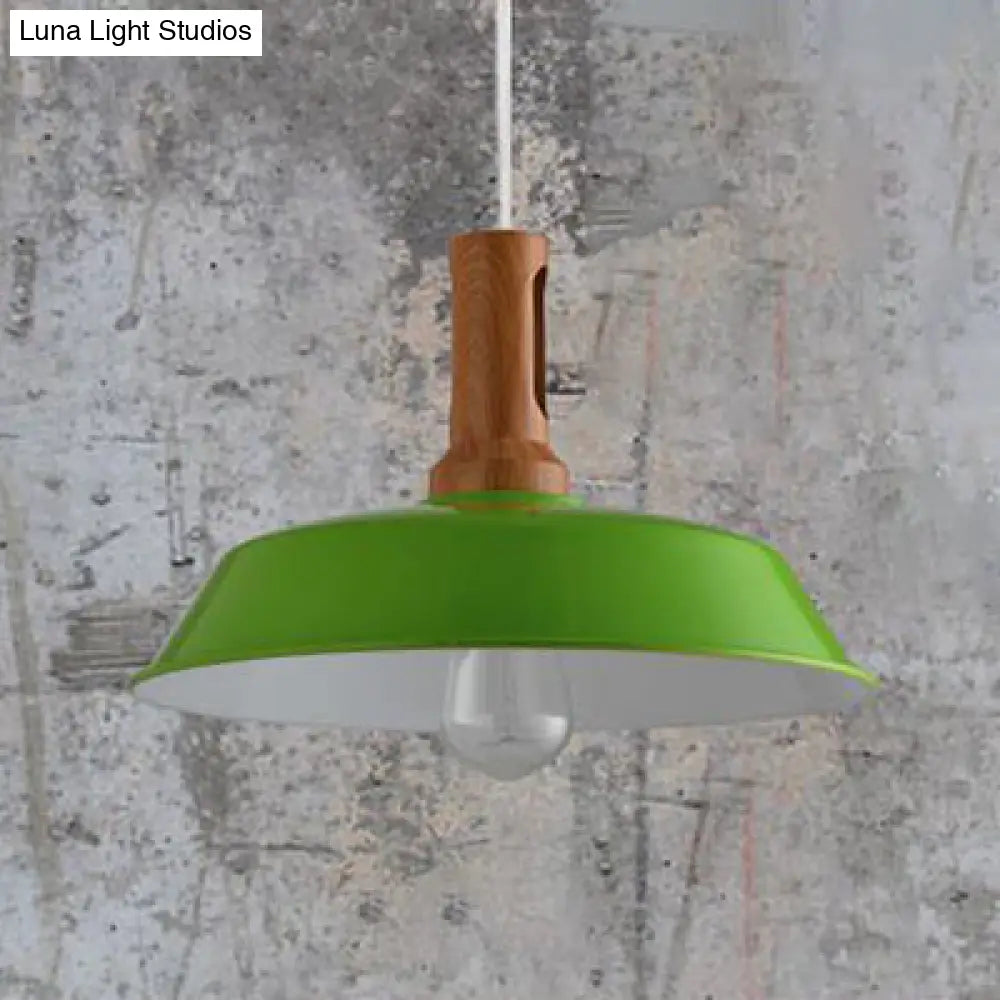 Retro Stylish Barn Hanging Light - 10/14 1 Bulb Metal Ceiling Fixture Black/White Kitchen Lighting