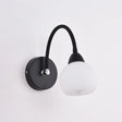 Retro Black Opaline Glass Wall Sconce: Ball Mounted Vanity Light For Bathroom 1 / Globe