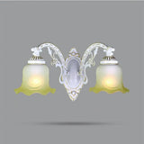 Retro Black/White Scalloped Sconce: Frosted Glass Shade Curved Arm Wall Lamp For Dining Room 2 /