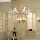 Retro Brass Candle Chandelier: Swirled Arm Pendant Lamp For Living Room With A Metallic Finish