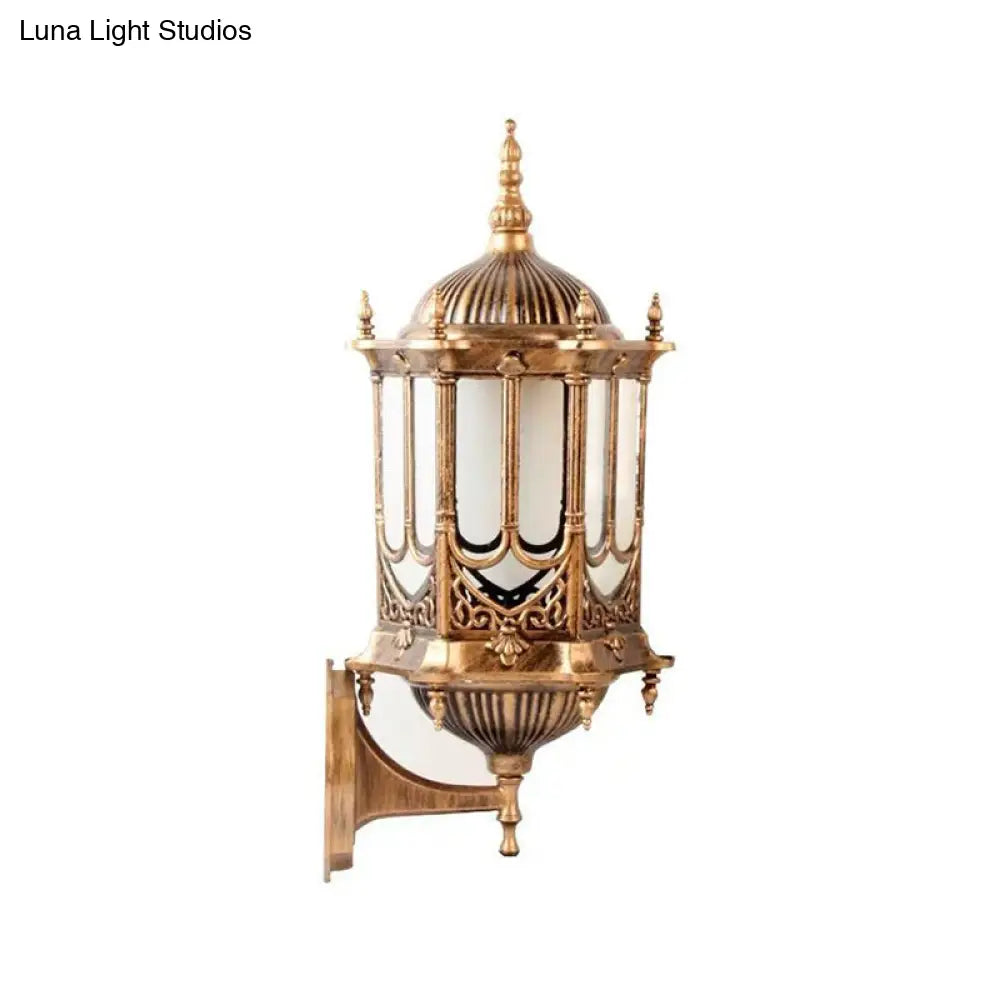 Retro Clear Glass Cylinder Lantern Sconce: Wall Mounted Light Fixture For Patio With 1 Bulb