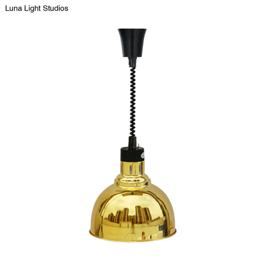 Retro Stylish Dome Suspension Light - Extendable Bronze/Copper Pendant Lighting For Indoor Spaces