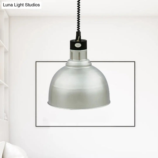 Retro Stylish Dome Suspension Light - Extendable Bronze/Copper Pendant Lighting For Indoor Spaces