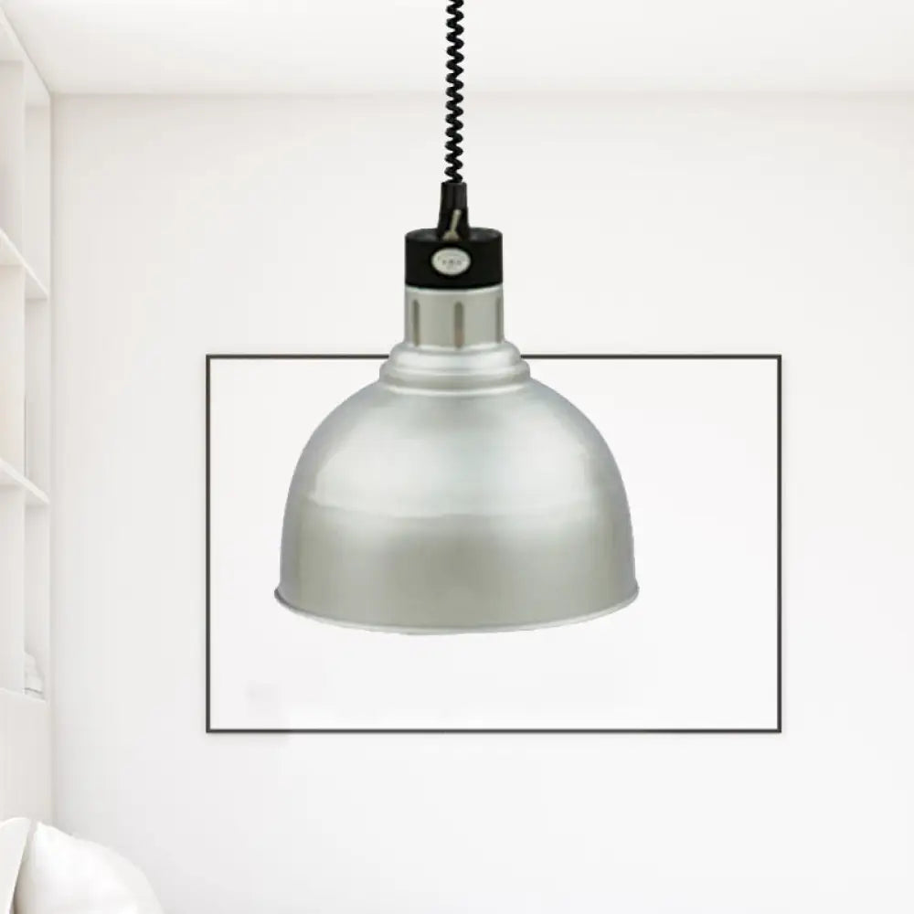 Retro Dome Suspension Light: Stylish Extendable 1-Head Metal Pendant In Bronze/Copper - Indoor