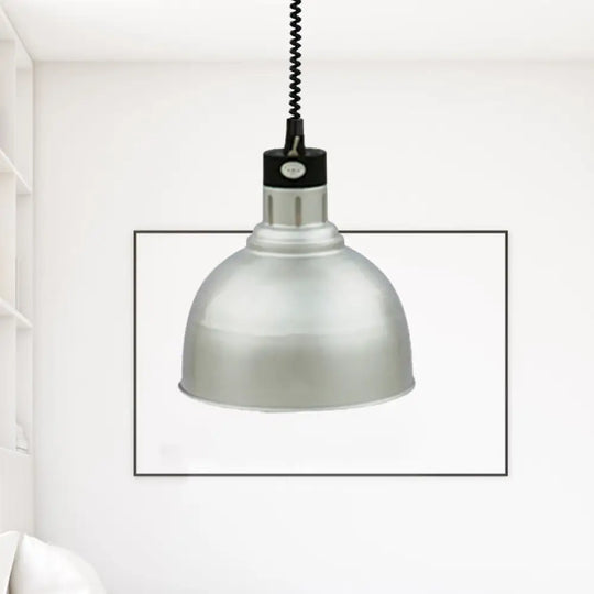 Retro Dome Suspension Light: Stylish Extendable 1-Head Metal Pendant In Bronze/Copper - Indoor