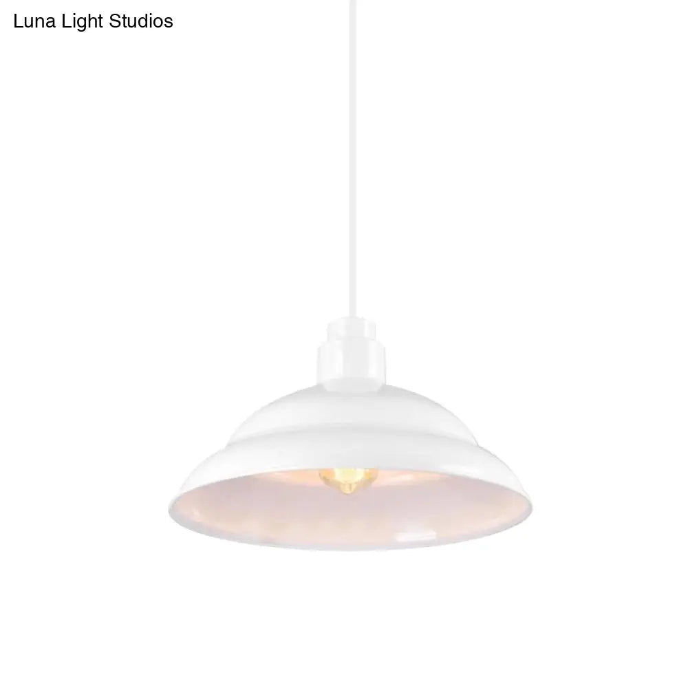 Retro Double Bubble Pendant Lamp: Metallic 1-Light Hanging Ceiling Light In Black/White For Coffee