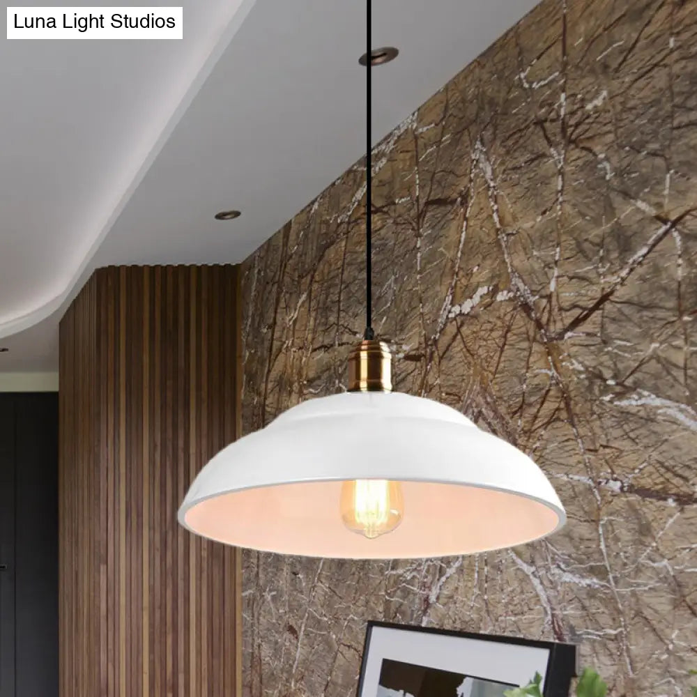 Retro Double Bubble Pendant Lamp: Metallic 1-Light Hanging Ceiling Light In Black/White For Coffee