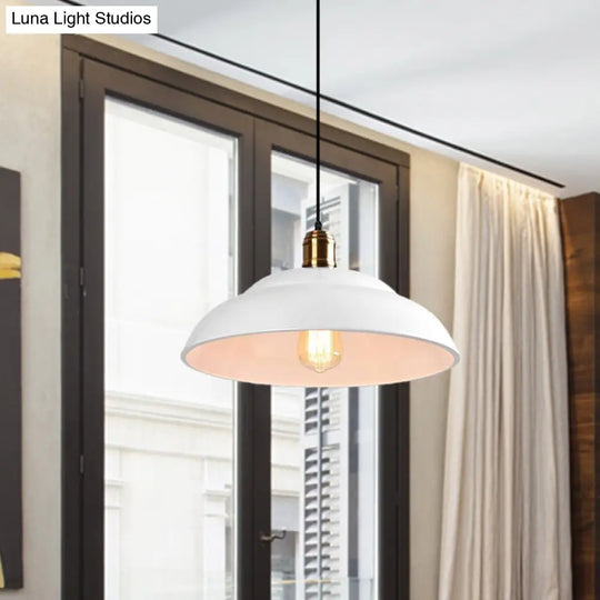 Retro Double Bubble Pendant Lamp: Metallic 1-Light Hanging Ceiling Light In Black/White For Coffee