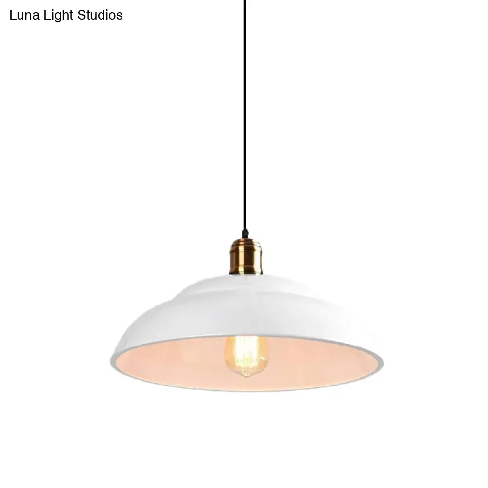 Retro Double Bubble Pendant Lamp: Metallic 1-Light Hanging Ceiling Light In Black/White For Coffee