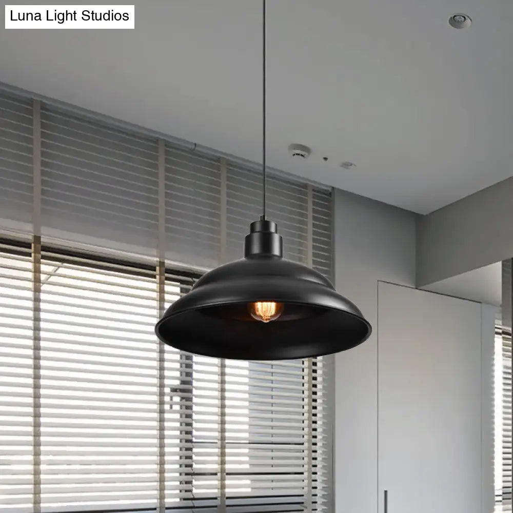 Retro Double Bubble Pendant Lamp: Metallic 1-Light Hanging Ceiling Light In Black/White For Coffee