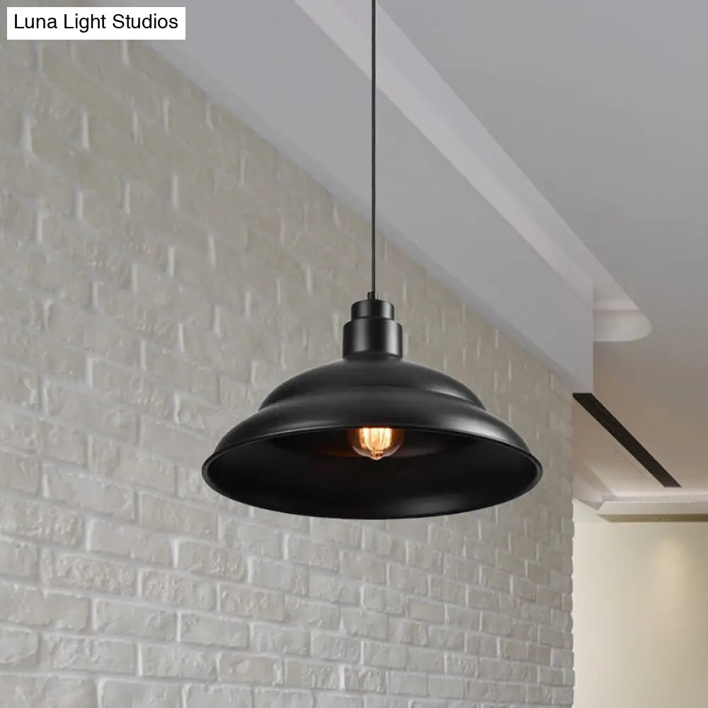 Retro Double Bubble Pendant Lamp: Metallic 1-Light Hanging Ceiling Light In Black/White For Coffee