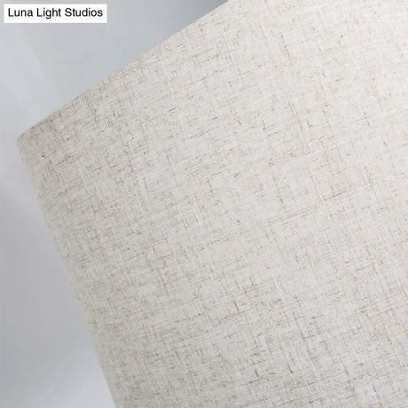 Retro Empire Shade Floor Lamp - Single-Bulb Fabric Standing Light In Black Foot Switch Included