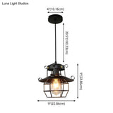 Retro Industrial Metal Cage Hanging Light - Perfect For Coffee Shops