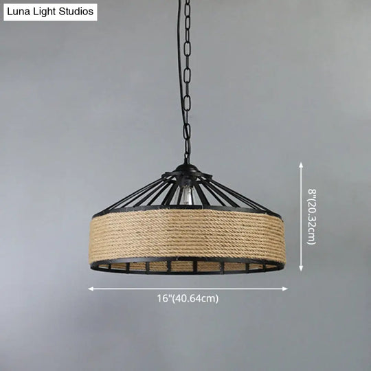 Industrial Metal Pendant Light With Flared Cage Design - Perfect For Restaurants
