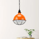 Retro Industrial Metal Pendant Light - Bowl Shade 1 Bulb Black/White/Red Indoor Ceiling With Wire