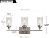 Retro Industrial Style Glass 3-Light Cylinder Vanity Wall Light Fixtures