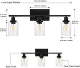 Retro Industrial Style Glass 3-Light Cylinder Vanity Wall Light Fixtures