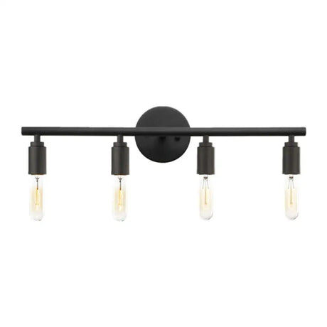Retro Industrial Style Metal Vanity Light For Open Bulbs Stylish Wall Fixture 4 / Black