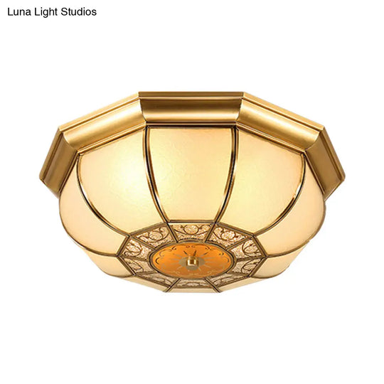 Retro Metal Brass Ceiling Mount Light Fixture - Oval Dining Room Flushmount 3/4/6 Heads