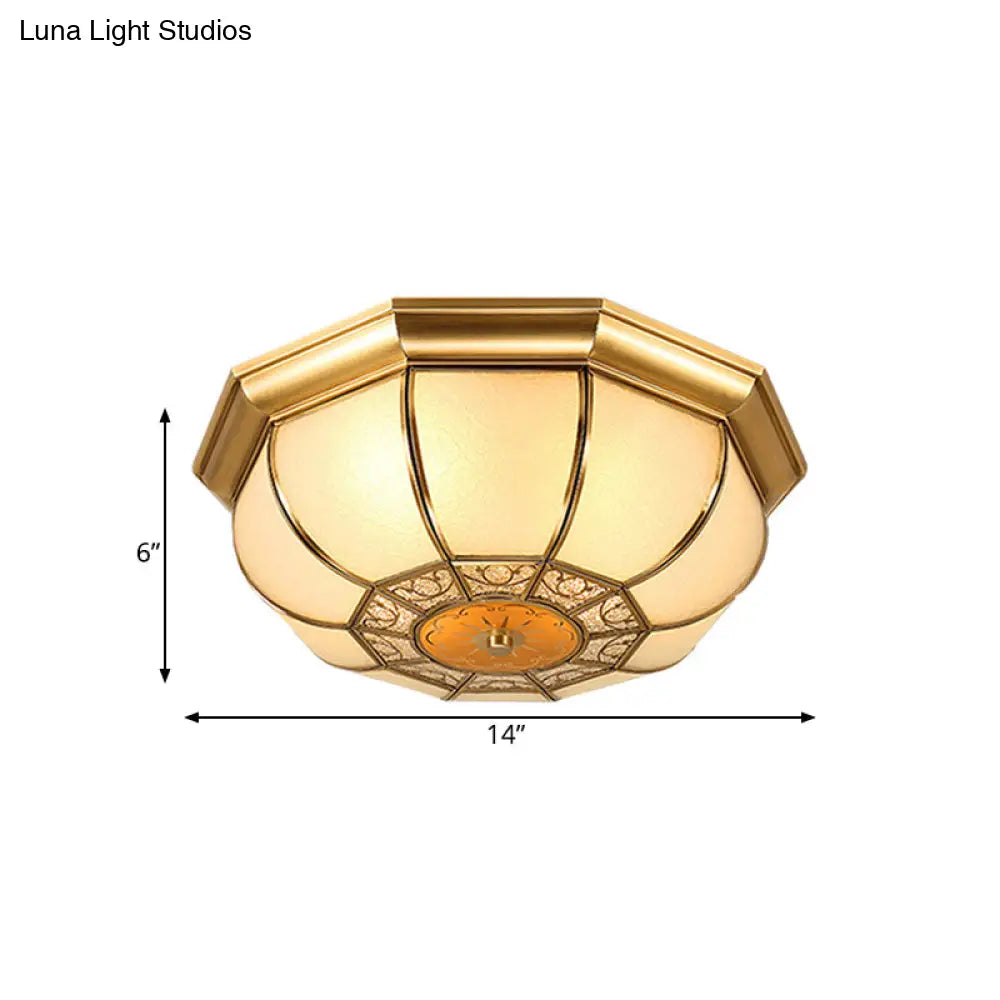 Retro Metal Brass Ceiling Mount Light Fixture - Oval Dining Room Flushmount 3/4/6 Heads