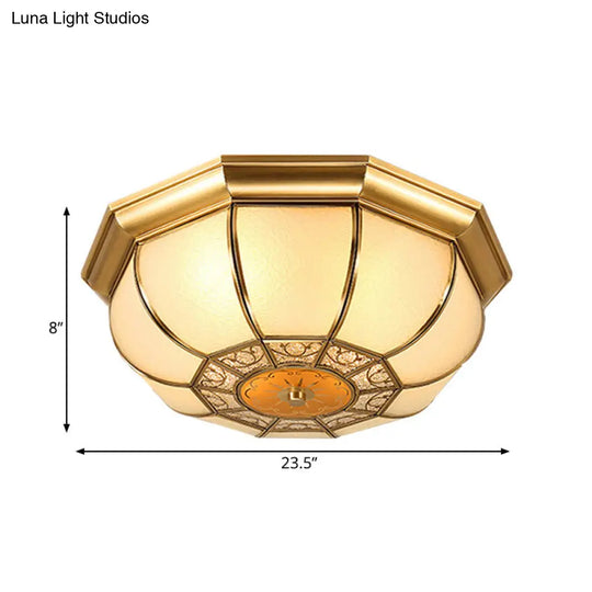 Retro Metal Brass Ceiling Mount Light Fixture - Oval Dining Room Flushmount 3/4/6 Heads