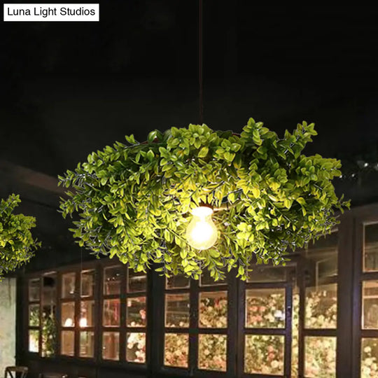 Modern Metal Black Ceiling Light With Exposed Bulb - Retro Led Suspension Lighting Fixture Plant