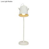 Retro Metal Desk Lamp: Stylish 1-Head Study Room Reading Light In Black/White - Rotatable And