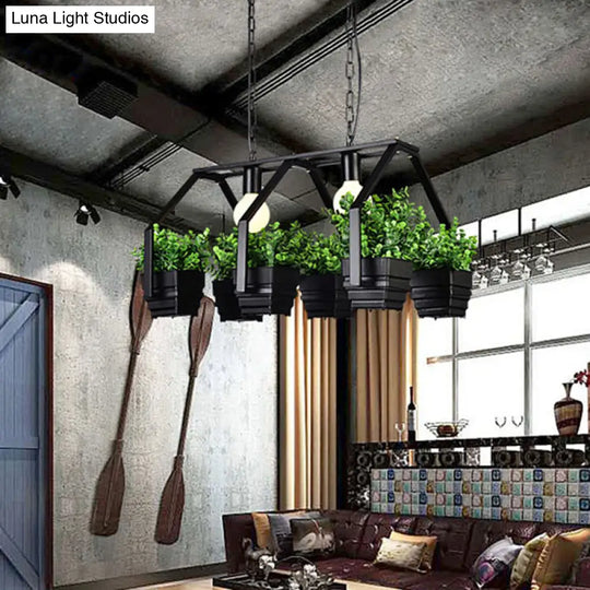 Retro Metal Island Ceiling Light With Black/White 2 Lights - Perfect For Restaurants