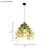 Retro Metal Pendant Light - Cherry Blossom Restaurant Design White Led 1 Head 10’/15’/18’ Width