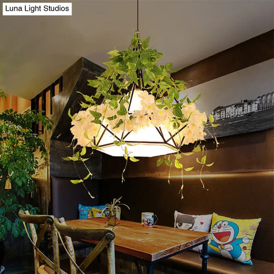Cherry Blossom Retro Pendant Light - White Led Drop Lamp 10/15/18 Width / 10