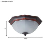 Retro Prismatic White Glass Octagon Flush Mount Ceiling Light - 3 - Light Black