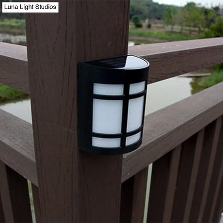 Retro Semi-Cylinder Flush Wall Sconce With Rhombus/Rectangle/Trellis Cage - Black